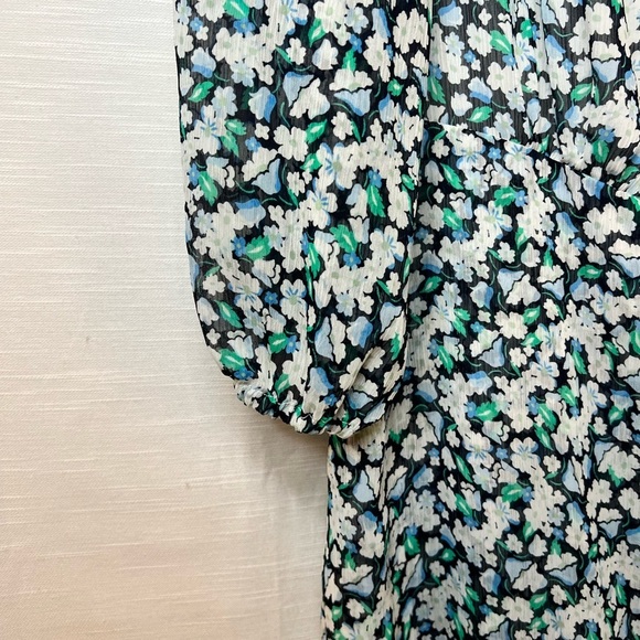 Karl Lagerfeld Paris Women's Floral Tie Ruffle Dress - Picture 6 of 13